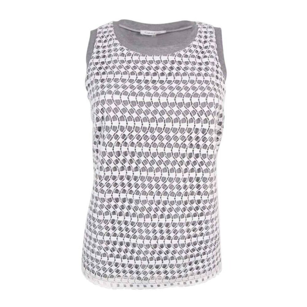 Calvin Klein Women's Lace Sleeveless Top (8, Heather Grey)